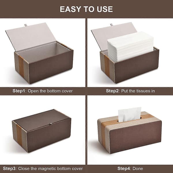 1 Läder Tissue Box, Rektangulär Tissue Box
