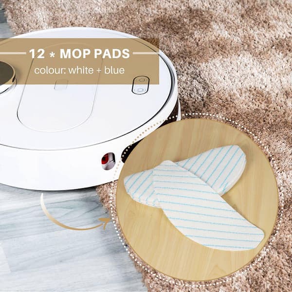 12-pack Mikrofibermoppdynor för DEEBOT OZMO T8 Dammsugare Moppdukar Trasor Reservdelar