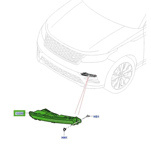 DRL Främre varselljus dimljus lampenhet för Range Rover Velar 2018-2020 Left
