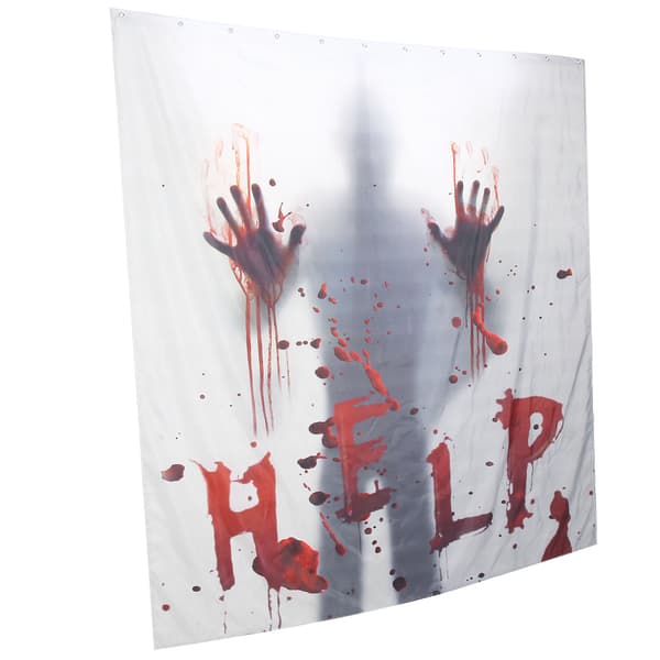 Duschdraperi Halloween Skräck Polyesterfiber Badrumsgardiner med Krokar Badrumstillbehör