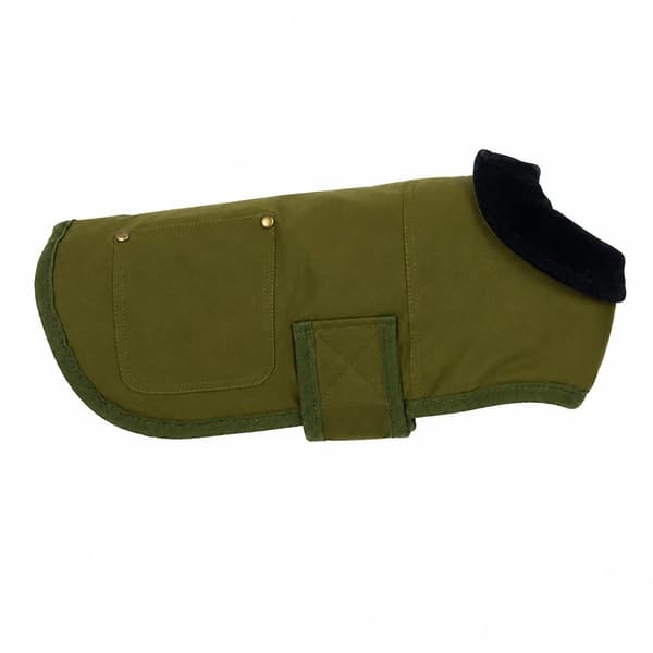 Hundvinterjacka, bomullsvadderad jacka, slitstark varm, canvas, svart, grön, khaki, S-4XL L-- -