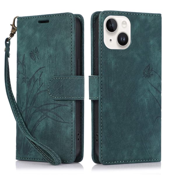 Orkidé Läderfodral för iPhone 14