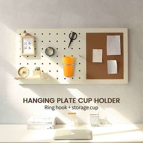 7 Set Pegboard-behållare med ringar Ringformade Pegboard-krokar med Pegboard-koppar Pegboard-kopphållare Acc