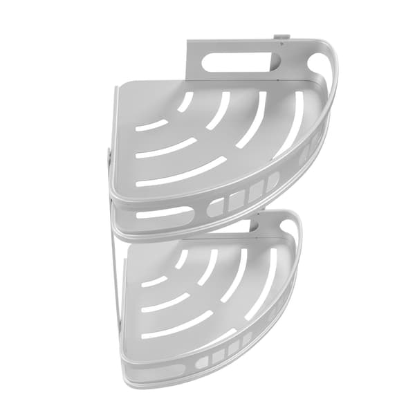 2 st Duschhörn Organizer Triangulär Design Väggmonterad Aluminiumlegering Hållbar Multifunktionell Hörnduschhylla