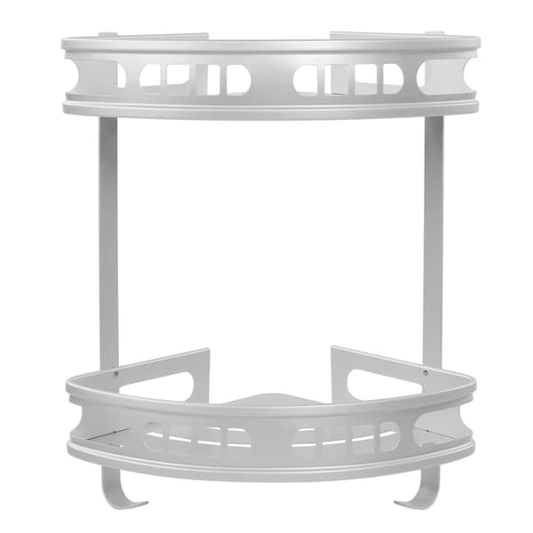2 st Duschhörn Organizer Triangulär Design Väggmonterad Aluminiumlegering Hållbar Multifunktionell Duschhylla för Hörn