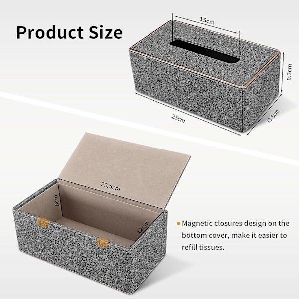 1 Läder Tissue Box, Rektangulär Tissue Box