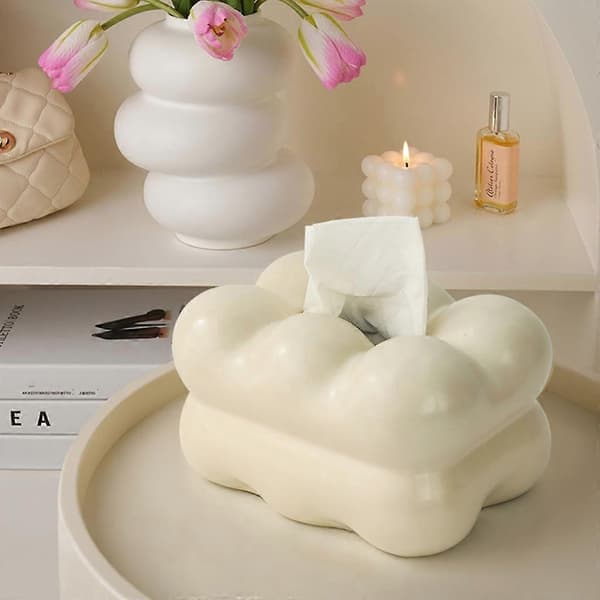 Modern Tissue Box Marshmallows Keramisk Tissuebox Tissuehållare Omslag