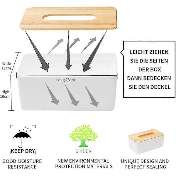 Rektangulär Servettlåda, Bambu Servettlåda, Sminkservettlåda, Enkel Servettlåda För Kök