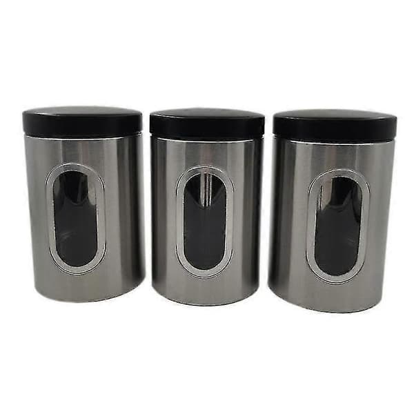 3 st Förvaringsburkar för te, kaffe och socker, köksbehållare