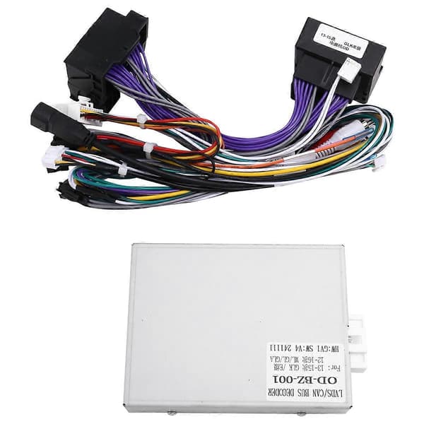 Bil 16-stifts Kabelhärva Adapter Canbus Box Decoder Android Radio Strömkabel för Benz GLK X204 GLC