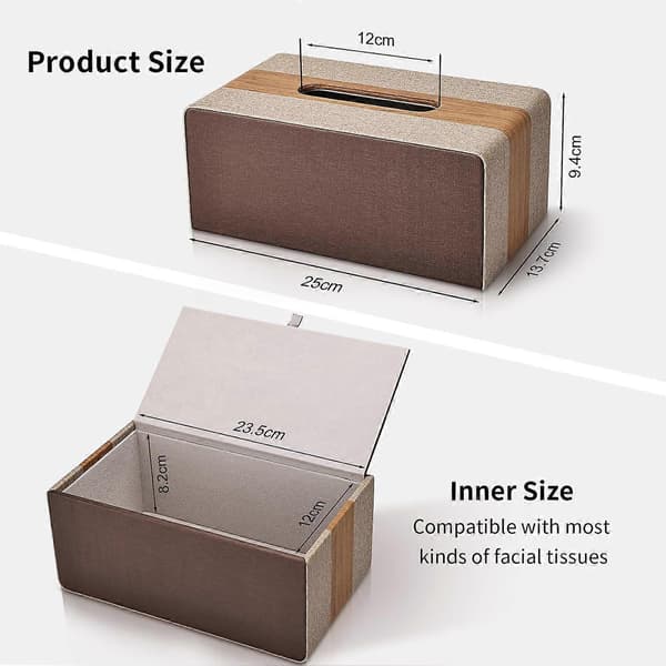 1 Läder Tissue Box, Rektangulär Tissue Box