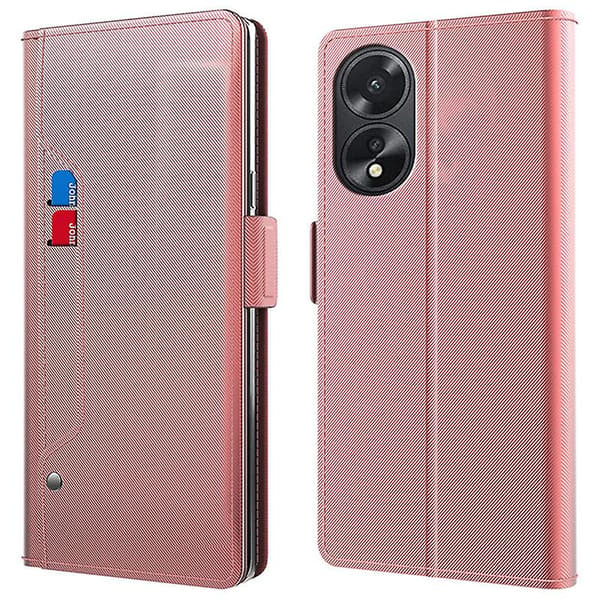 För Oppo A38 4g Telefonfodral PU Läder Ställ