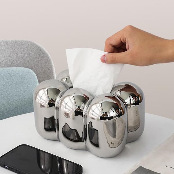 Modern Tissue Box Marshmallows Keramisk Tissue Box Tissuehållare Omslag