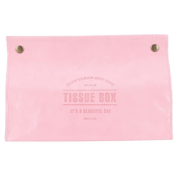 PU Läder Originalitet Tissue Box Skrivbords Tissue Organizer för Sovrum Vardagsrum Rosa
