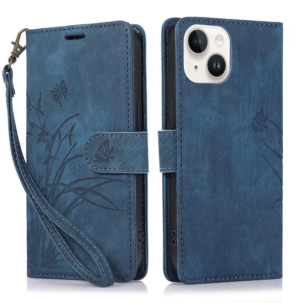 Orkidé Läderfodral för iPhone 14