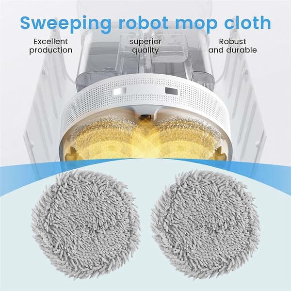 2 st Moppdynor för Bot W10/W10 Pro Reservdelar Robotdammsugare Moppdukar Ersättningstillbehör