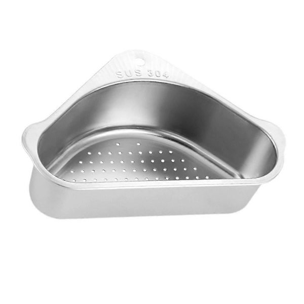 1 Set Köksavloppskorg Rostfritt Förvaringsställ Triangulär Korg (Silver)
