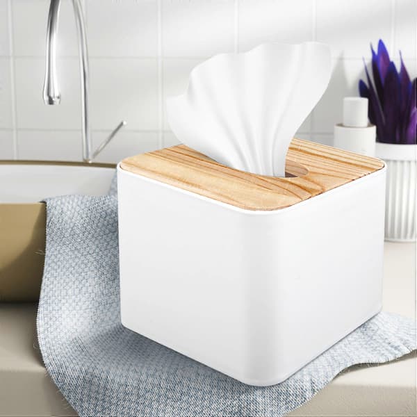 Fyrkantig Tissue Box med Trälock Mini Tissue Box i Trä