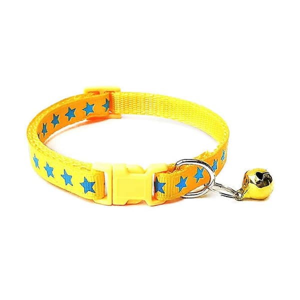 Hundvalp Stjärnor Tryck Bell Spänne Justerbart Halsband Katthalsrem