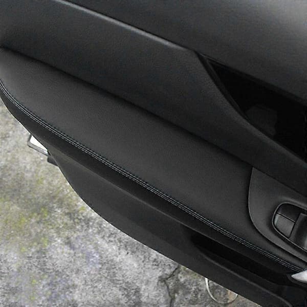 PU Läder Interiör Dörr Armstöd Panel Skydd Trim för J11 2016 2017 2018 Svart