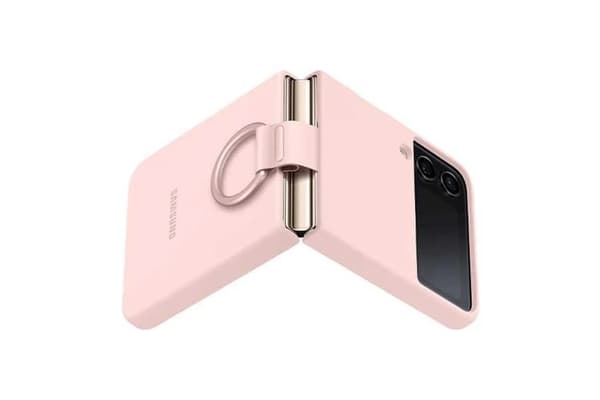 Samsung Silikonskal med Ring (Passar Galaxy Z Flip 4) - Rosa