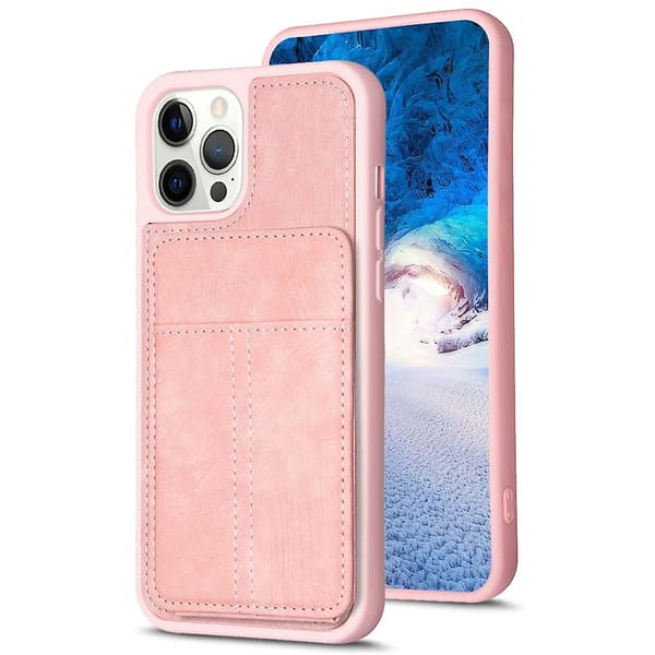 Frostat kortfodral för iPhone 15 med hållare