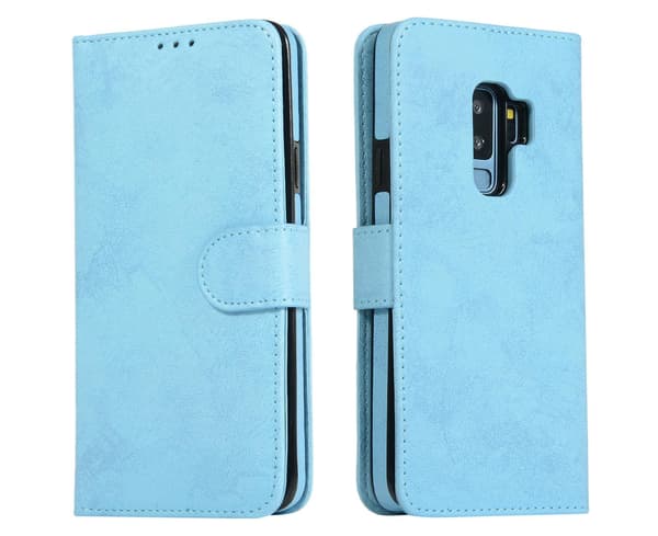 Avtagbart plånboksfodral för enkel bärbarhet (Blå), Flipfodral för Samsung Galaxy S9 Plus