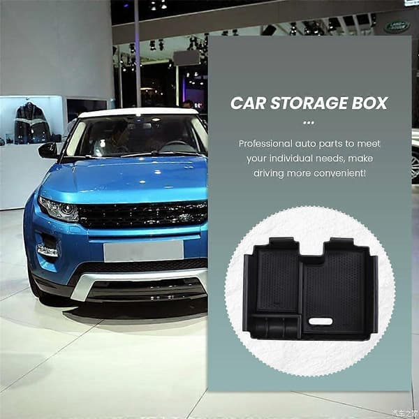 Central Armrest Förvaringslåda Bil Organizer för Land Range Rover Evoque 2009-2013 Container Hållare Tra