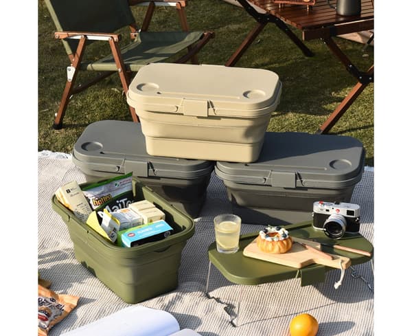 Vikbar Picknickkorg - Grå