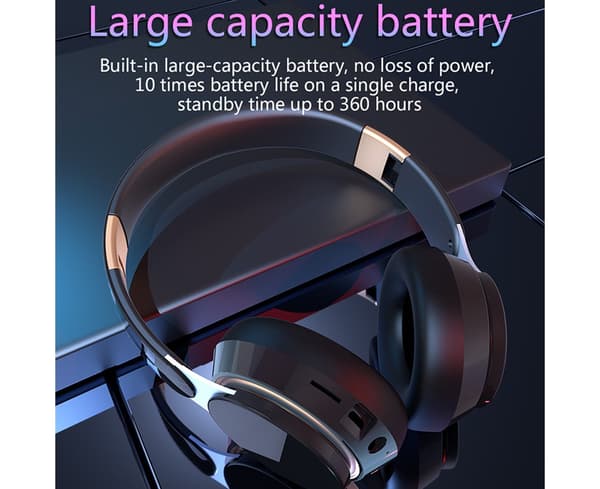 Bluetooth Trådlöst Vikbart Headset med TF-kortplats HIFI Mikrofon Stereo - Röd