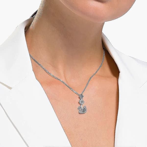 Blå Diamant Svanhalsband Kristall Element Svanhänge
