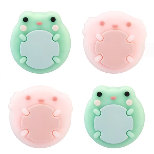 GeekShare Söta Djurtema Silikon Joycon Tumgrepp, Kompatibel med Switch/OLED/Switch Lite, 4-pack - Groda & Axolotl