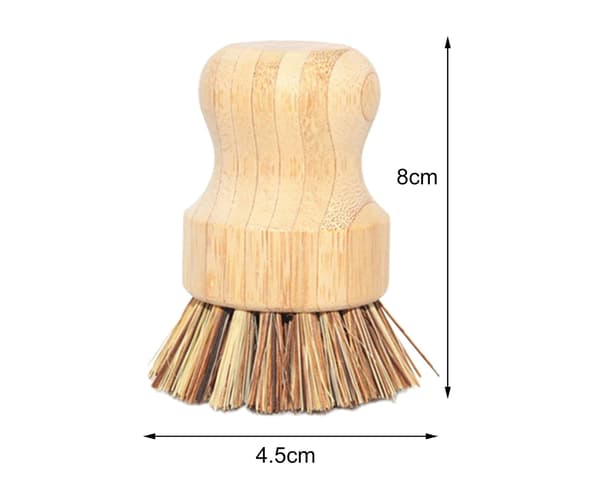 Diskborste Kort Hållbar Bambufiber Trä Borste för Hemmet - Bambu Tjock Brun