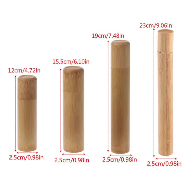 Bambu Tub Te-box Lufttät Liten Behållare Kryddförvaringsburk Med Lock 4 Storlekar 12cm