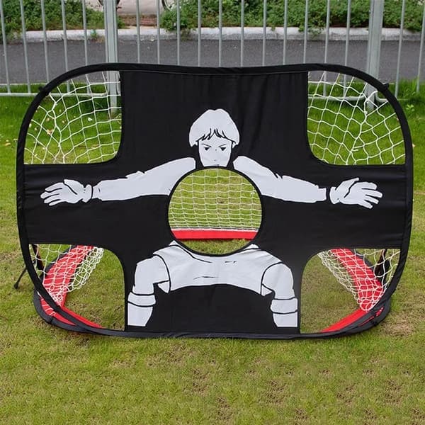 Foldbart nylon fodboldmål til børn og voksne, fodboldmål til legeplads, have, indendørs og udendørs Rød Red