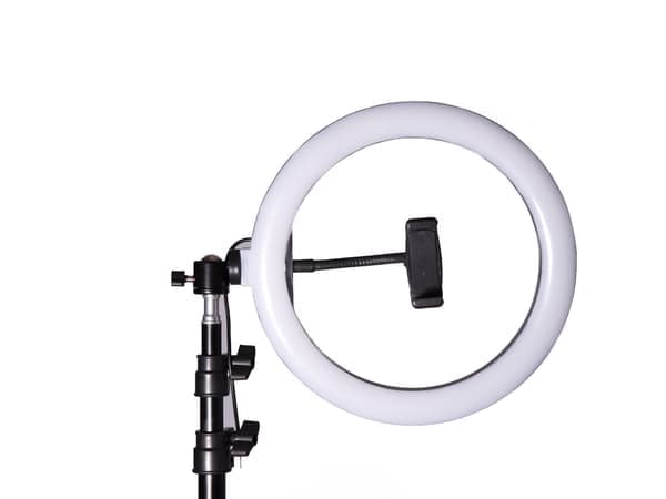 LED-ringlys 26 cm 60W USB med stativ 220 cm og mobilholder