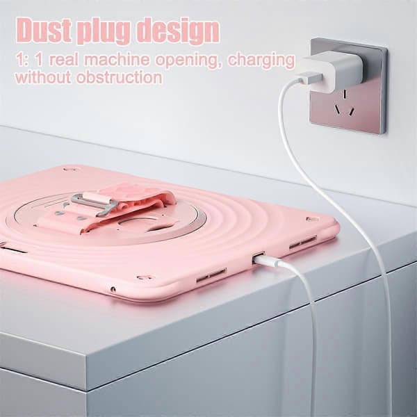 Etui med stativ til iPad Pro 13 (2024) TPU+PC+Silikone Tabletbeskyttelse - Pink