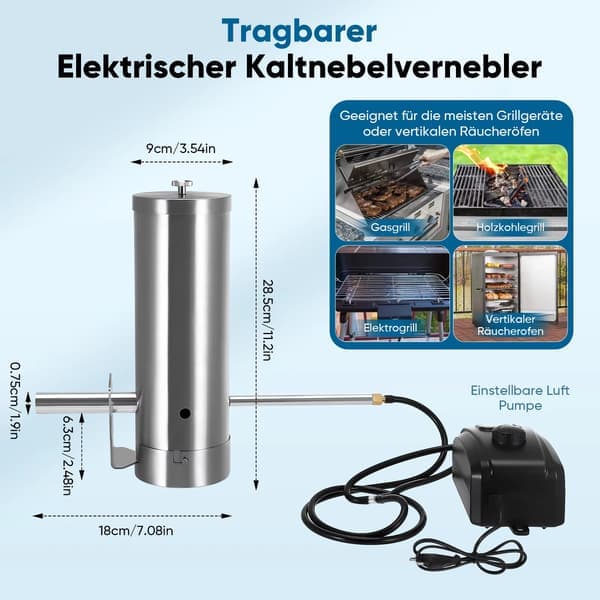 Premium kaldrøykgenerator - BBQ-røyker i rustfritt stål for varm/kald røyking