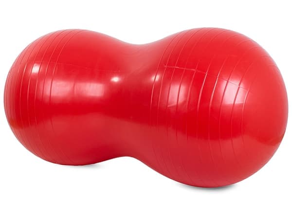 Træningsbold / Pilatesbold med pumpe - Peanut Rød red