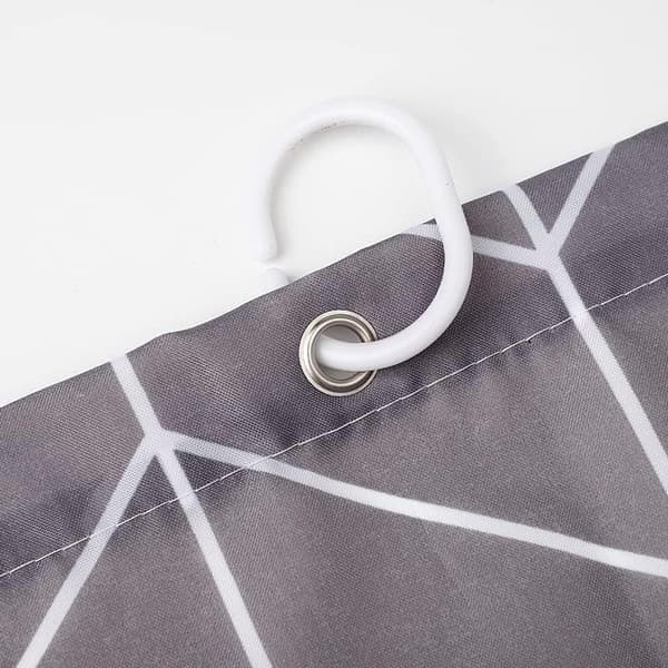 Grå Zig Zag Duschdraperi Anti-Mögel, Mögelresistent | Storlek 180x180 cm | Vattenavvisande Tyg | 100% Polyester