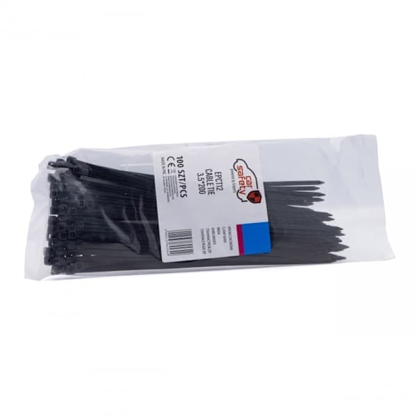 Buntband 3,5 mm x 200 mm 100-pack Bilsäkerhet Svart