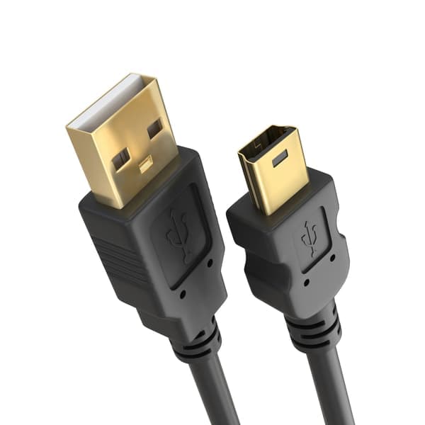 2 stk. datakabel USB han til mini5p T-port V3 datakabel USB data-/ladekabel