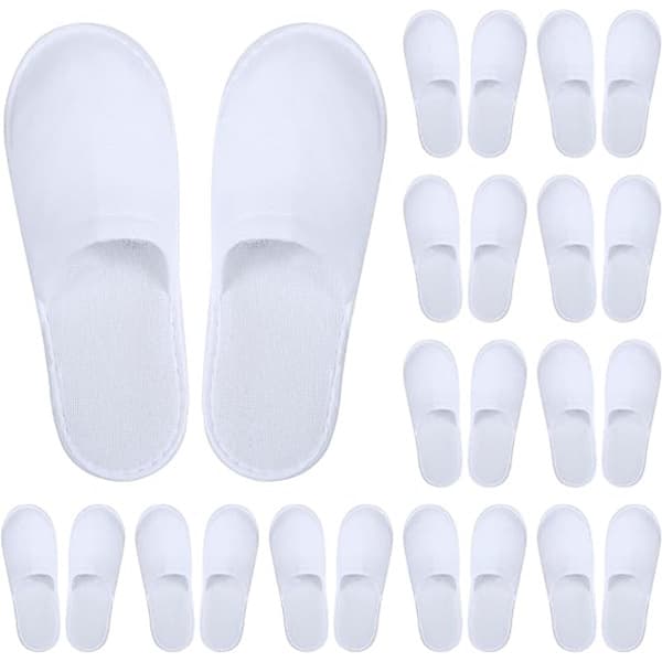 12-pack - Gästtofflor - Resetofflor - Halkfria - En storlek passar alla - Vit