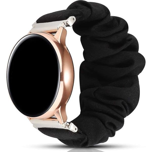 Passer til Samsung Galaxy Watch Active 2 40mm/44mm armbånd kvinner menn, feminint elastisk stretchstoff erstatningsrem