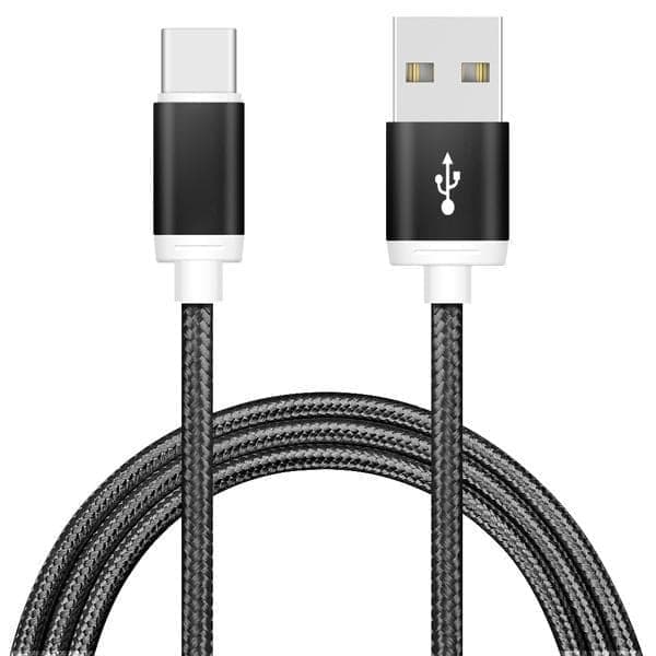 1M USB-C Hurtigopladningskabel Oplader Type-C Sølv silver