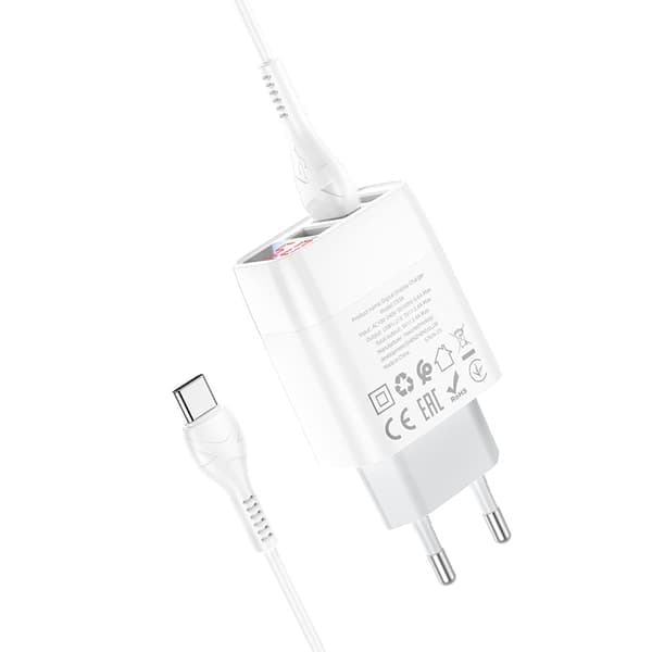 hoco. C93A oplader med tre porte og digitalt display til Apple Andr