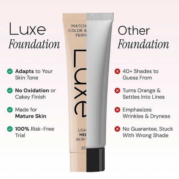 Luxery Research Farveskiftende Foundation matcher hudtone og tekstur perfekt 30ml Medium Medium