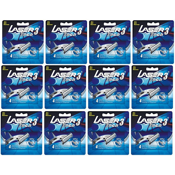 Barberblader 48 stk, Laser Tech3 kompatibel med Gillette Sensor3
