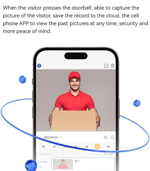 Smart videodörrklocka, trådlös videodörrklocka med kamera, smart WiFi-videodörrklocka, Vit Vit White