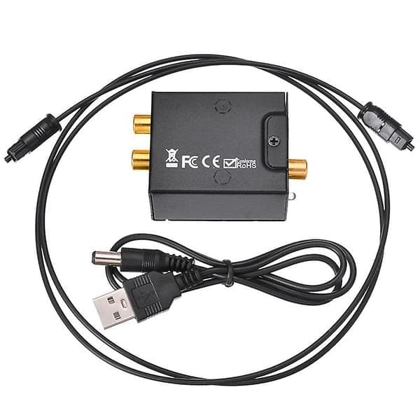 Digital til analog lydkonverter Optisk fiber Toslink koaksialt signal til RCA R/L lyddekoder SPD